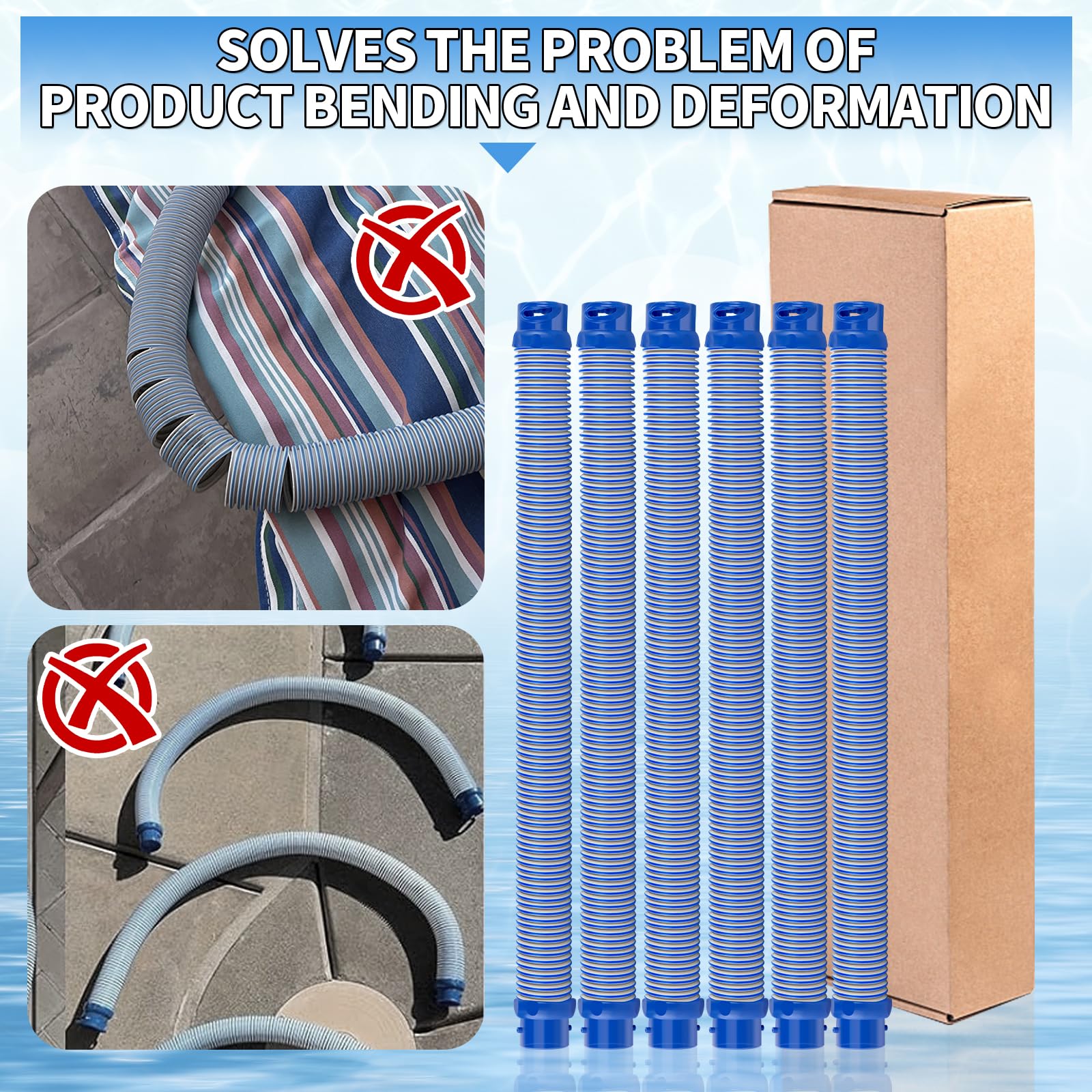 Boltigen hoses shipped upright to avoid curling and transit deformation benefit