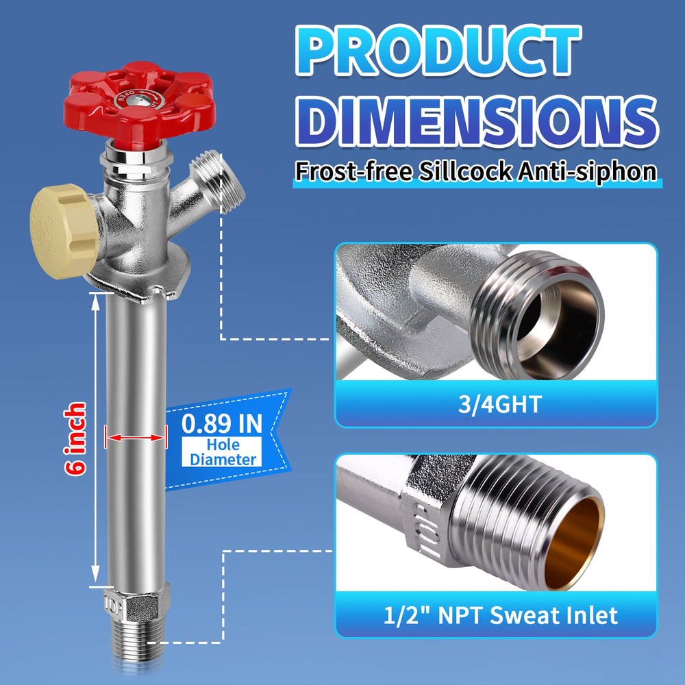 Boltigen 6-inch stem profile illustrating freeze protection and interior shutoff benefit