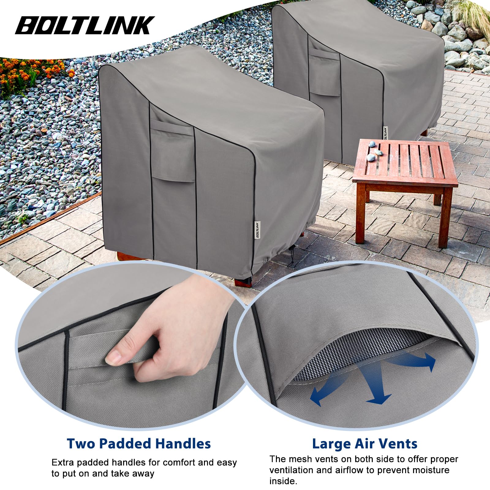BOLTLINK asas acolchadas para facilitar colocar y quitar la funda