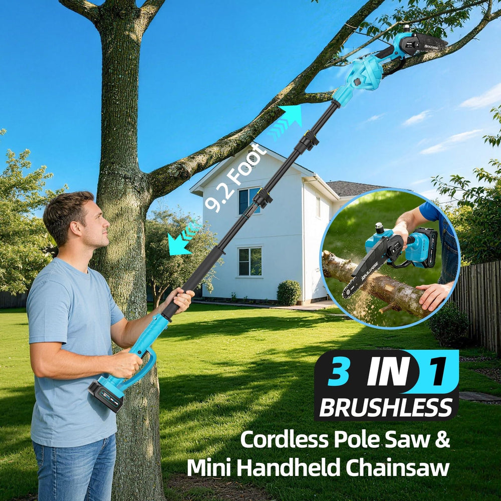 BOLTRISE close-up of detachable saw head highlighting secure attachment and durability
