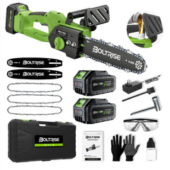 BOLTRISE front view showing compact saw and bar, easy maneuverability