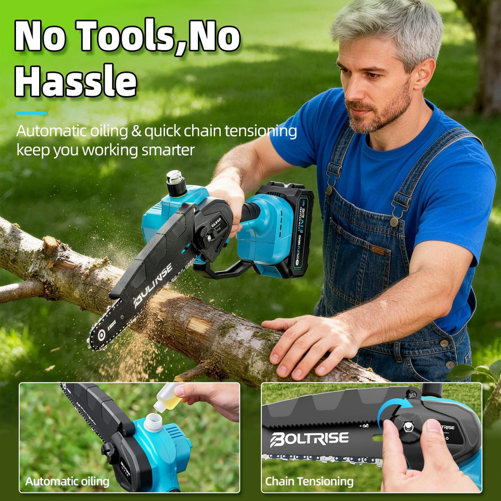 BOLTRISE lifestyle shot in yard illustrating efficient garden maintenance and convenience