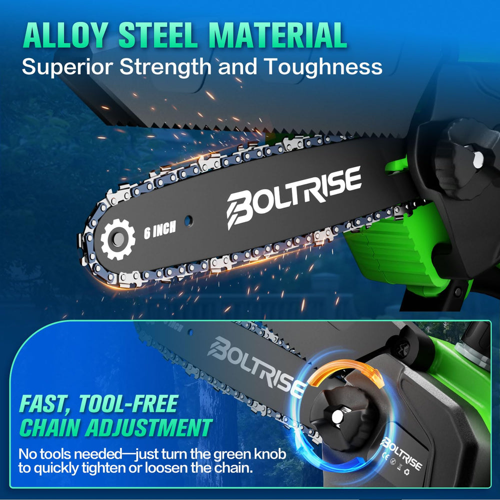 BOLTRISE battery pack and display showing remaining power for longer runtime