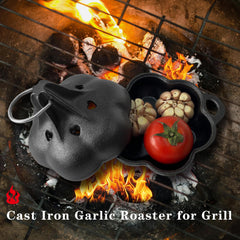BOLVOUD interior with roasting garlic bulbs, concentrates smoky flavor and caramelization benefit