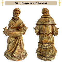 BOLVOUD close-up of St. Francis face and hands showing calm detail