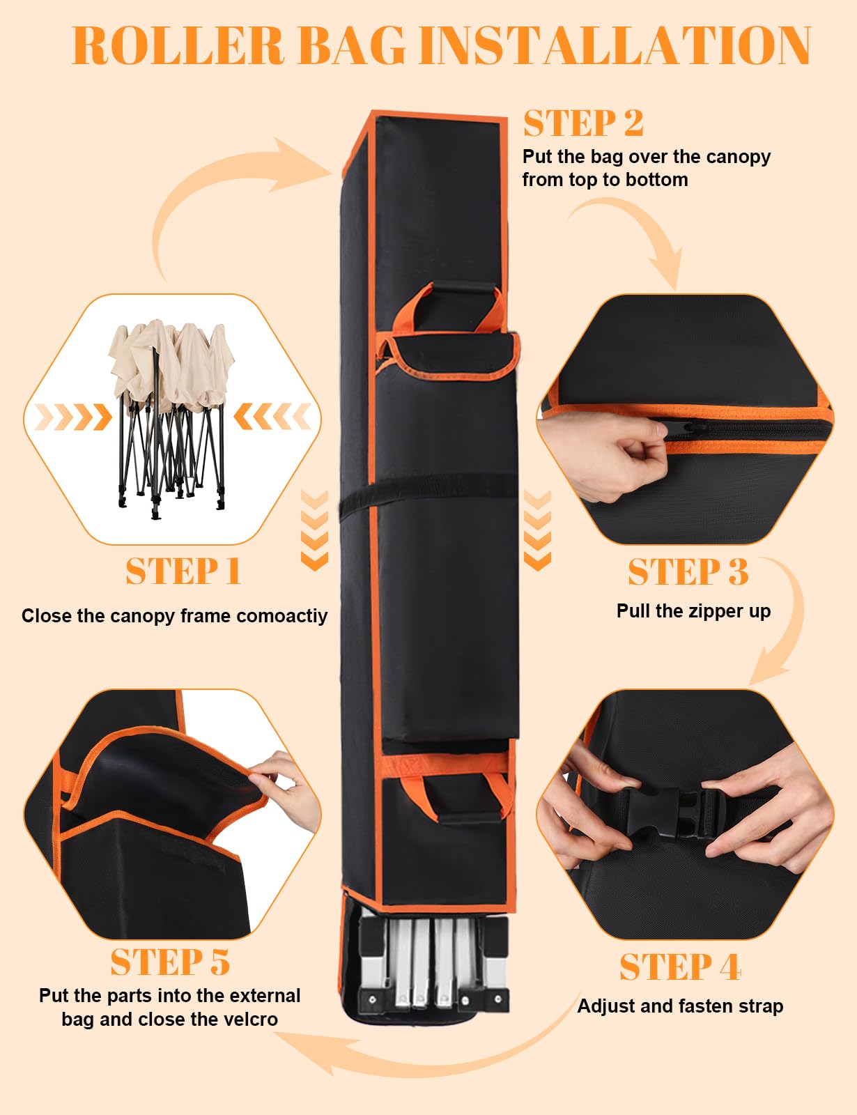 bomis bottom with anti-abrasion rubber pads protecting bag base