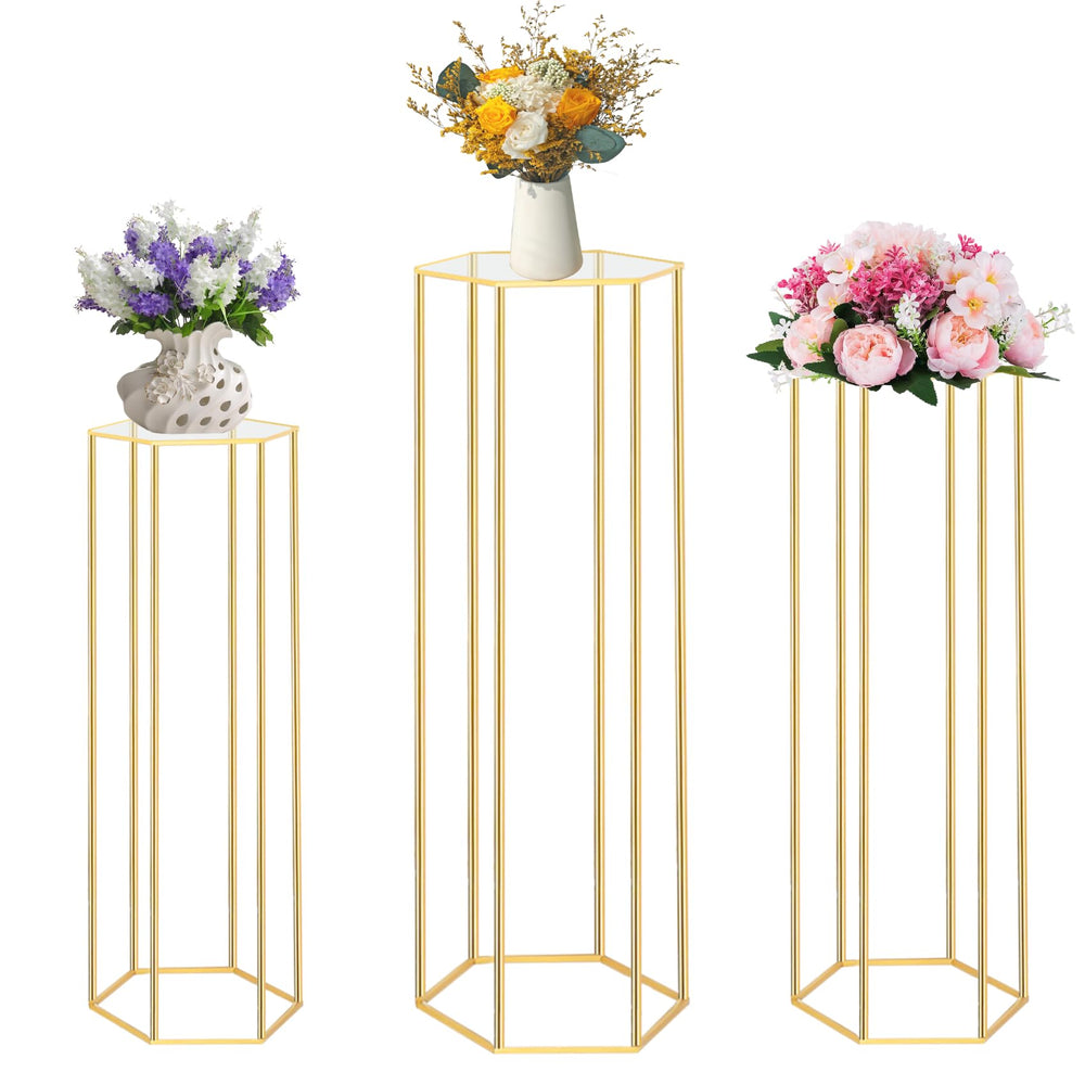 Bonastella hexagon stand front view showing elegant display and stability