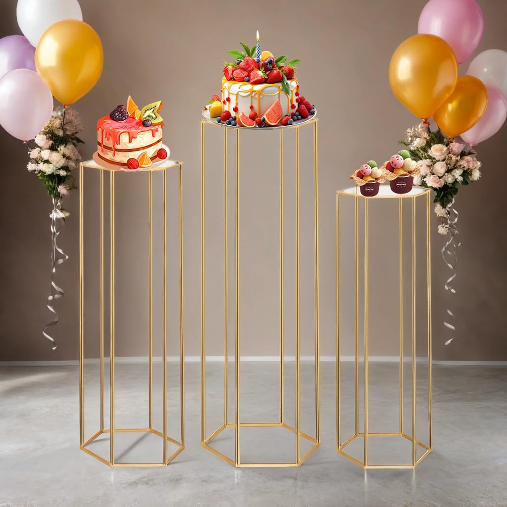 Bonastella pedestal with floral centerpiece showcasing elevated décor