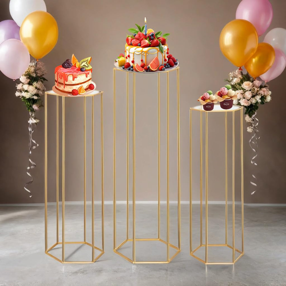 Bonastella pedestal with floral centerpiece showcasing elevated décor