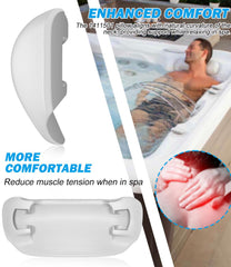 Bonbo pillow mounted in spa seat demonstrating secure fit and refreshed look
