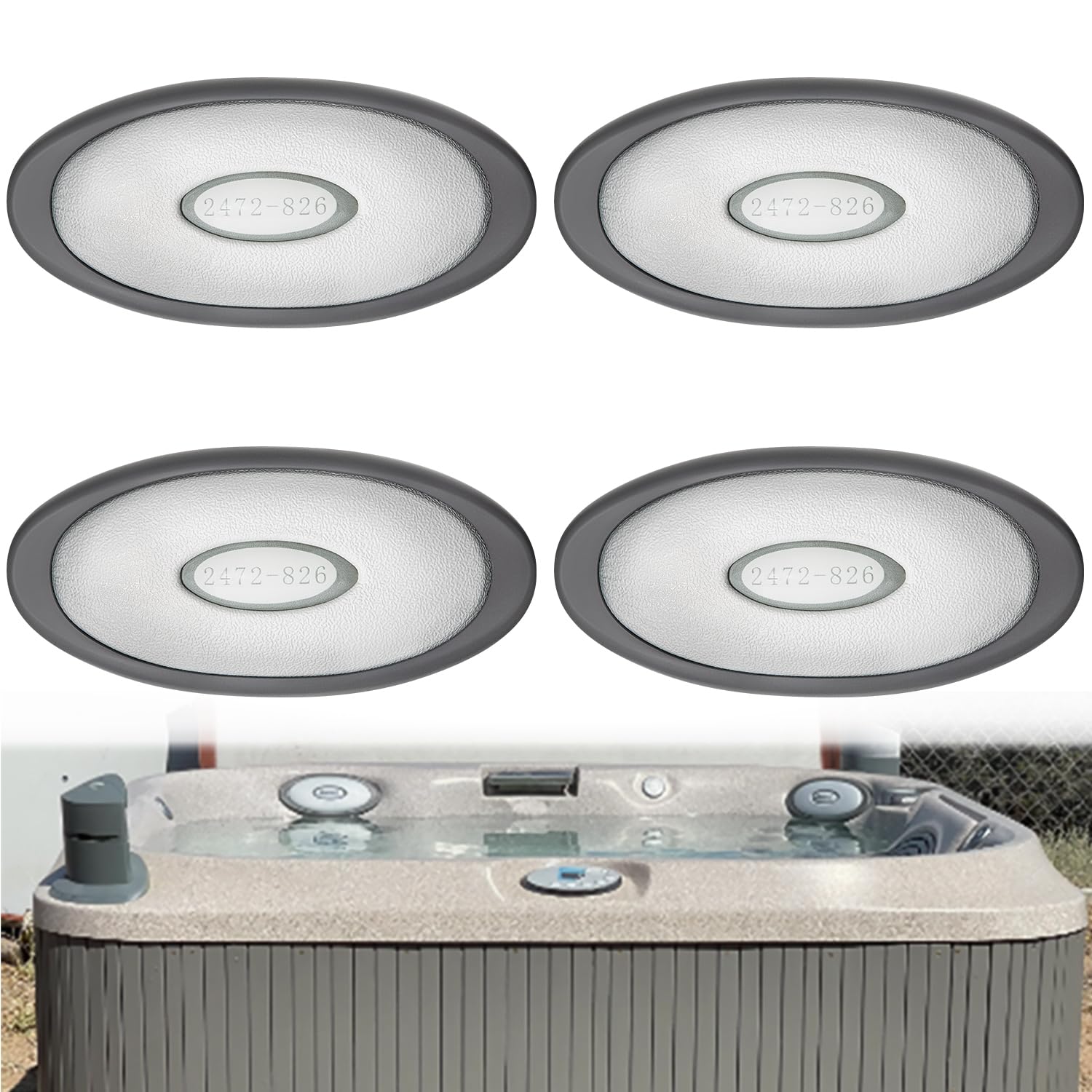 Bonbo front view of four oval pillow replacements showing neat fit and refreshed look