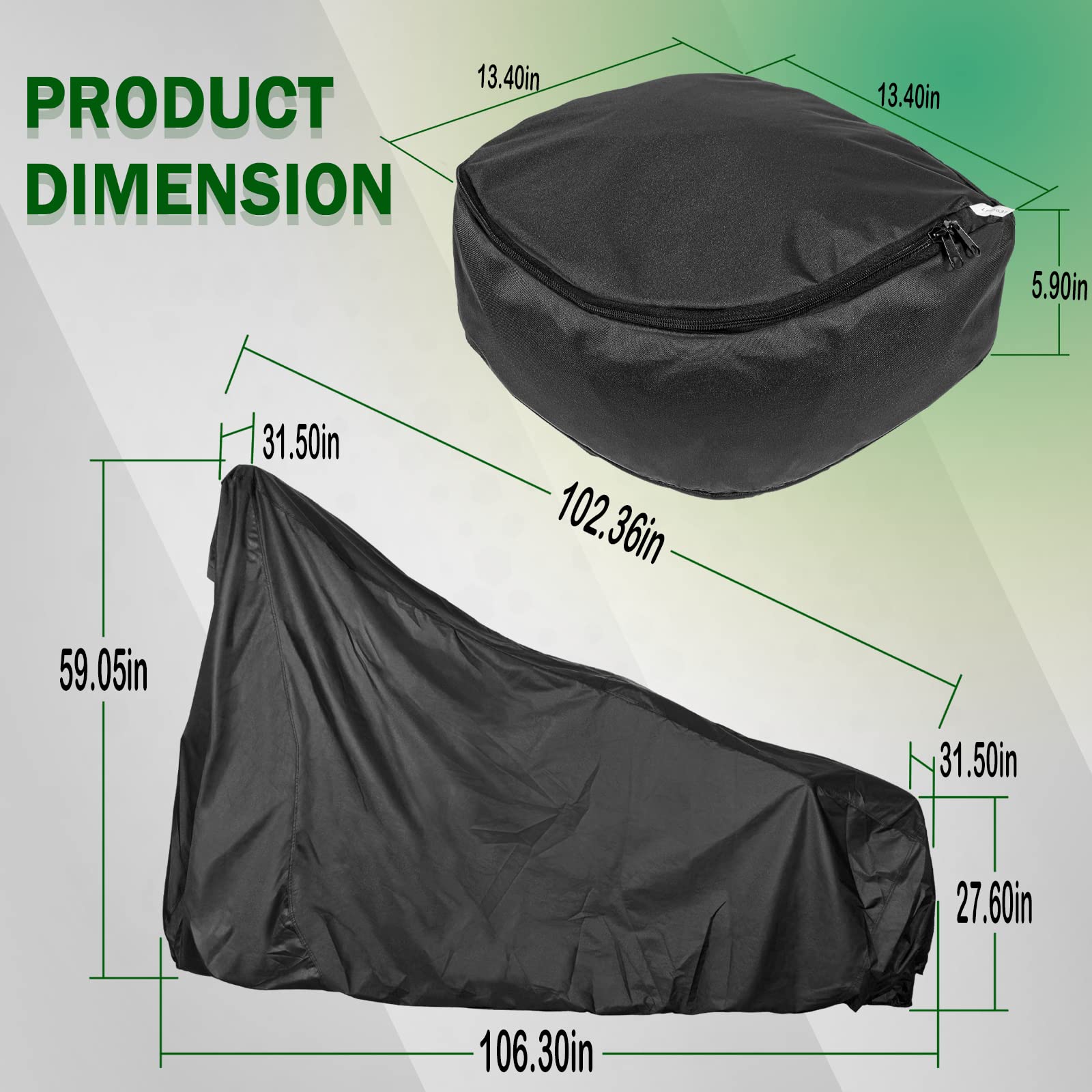 Bonbo covered tractor in rain illustrating outdoor all-season protection