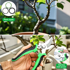 Bonfino close-up of stainless steel blades showing sharp edges for clean pruning cuts