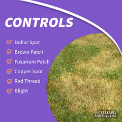 Bonide Infuse being spread on a lawn to prevent and control turf disease