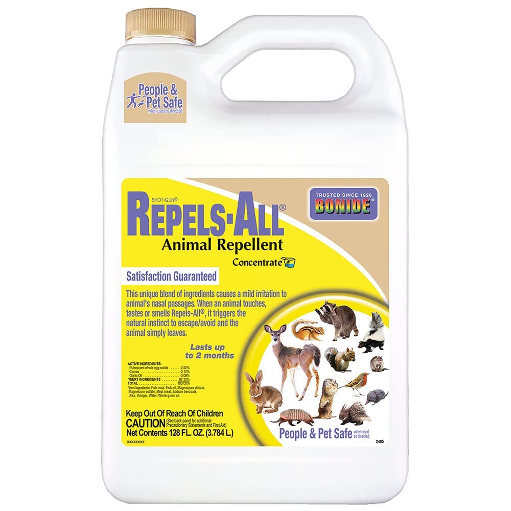 Bonide Repels-All front bottle view showing product for yard protection