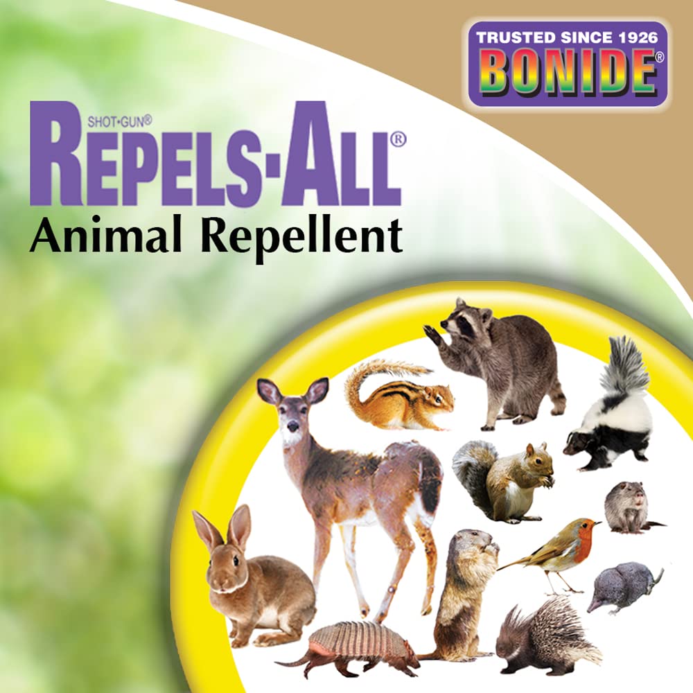 Bonide Repels-All label close-up displaying active ingredients and use