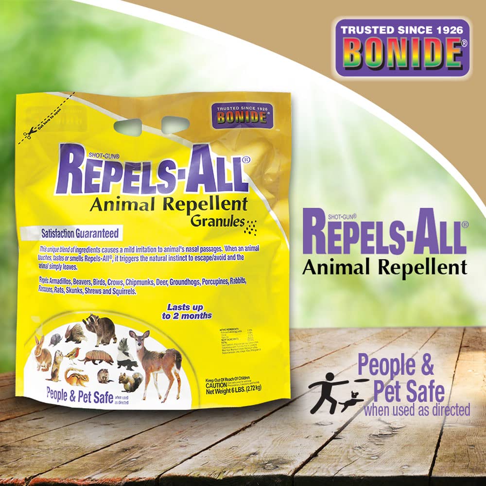 Bonide Repels-All treated flowerbed demonstrating reduced animal damage