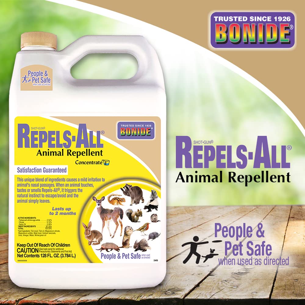 Bonide treated lawn perimeter illustrating barrier that deters animals