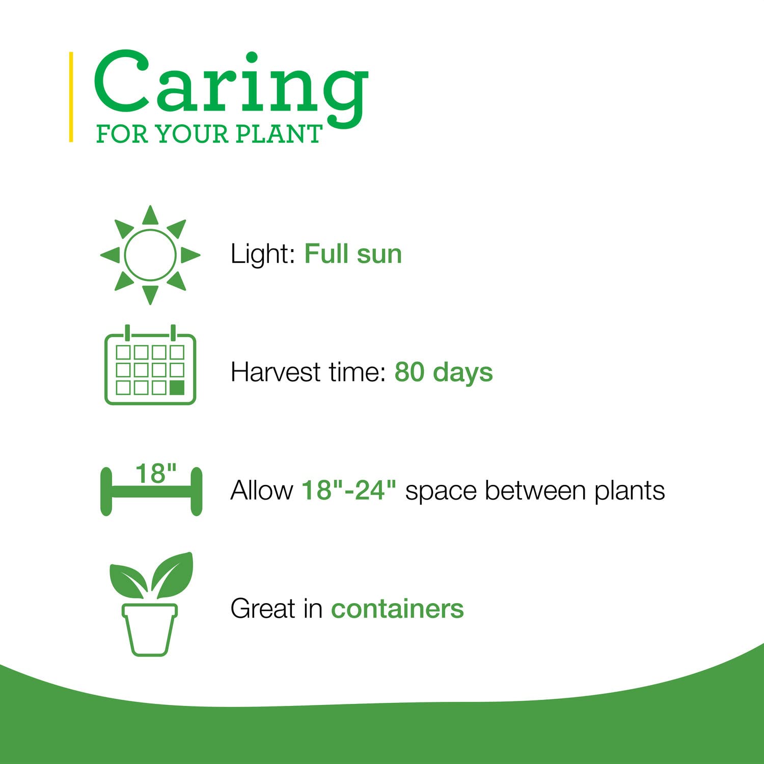 Bonnie Plants plant label and tag with care cues for quick reference