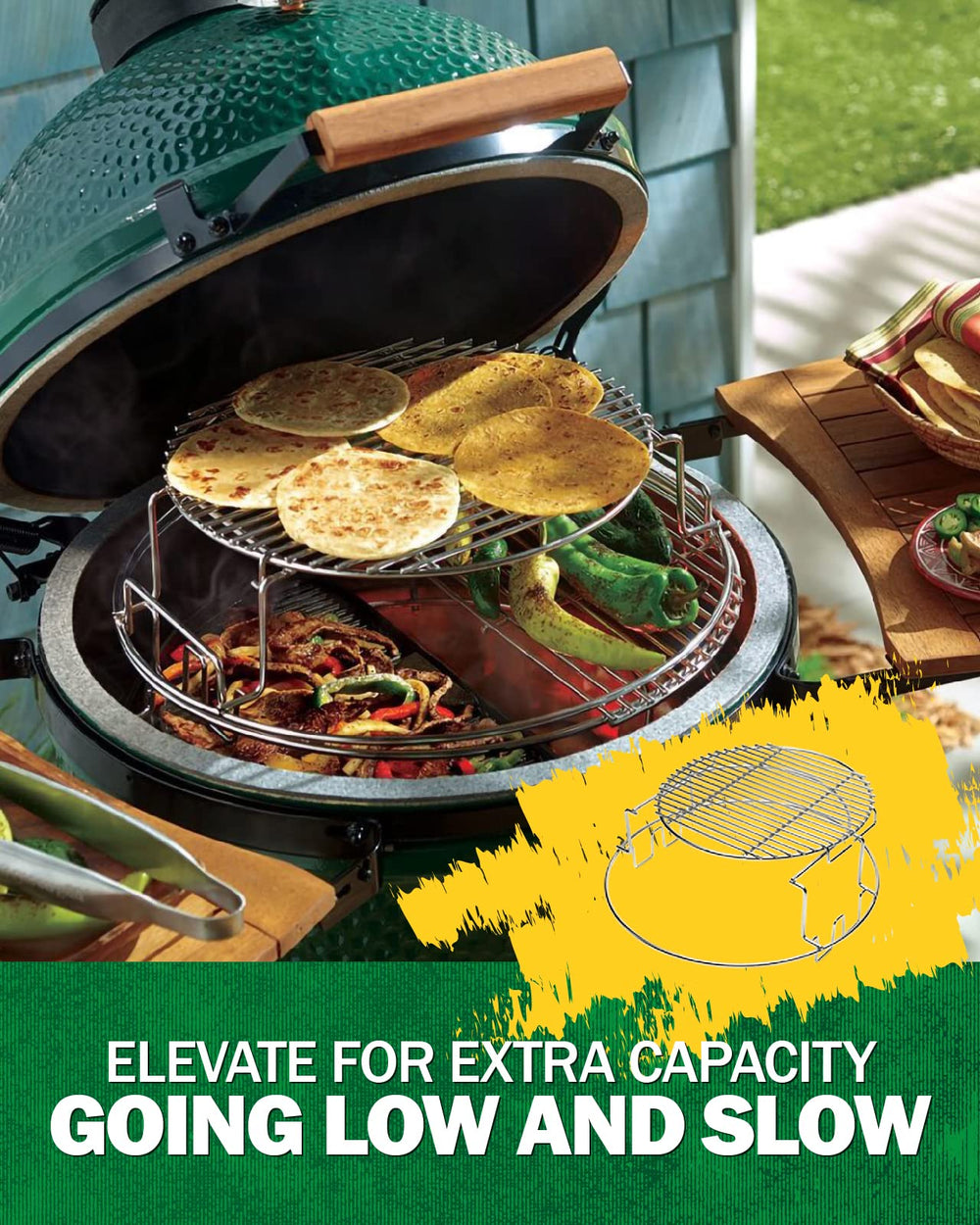 BONPAZ ConvEGGtor basket detail demonstrating easy heat-deflector handling and safety