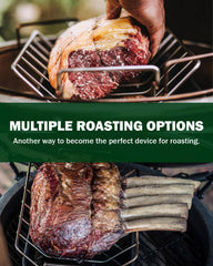 BONPAZ rack flipped as cradle with turkey roasting for stable, even browning