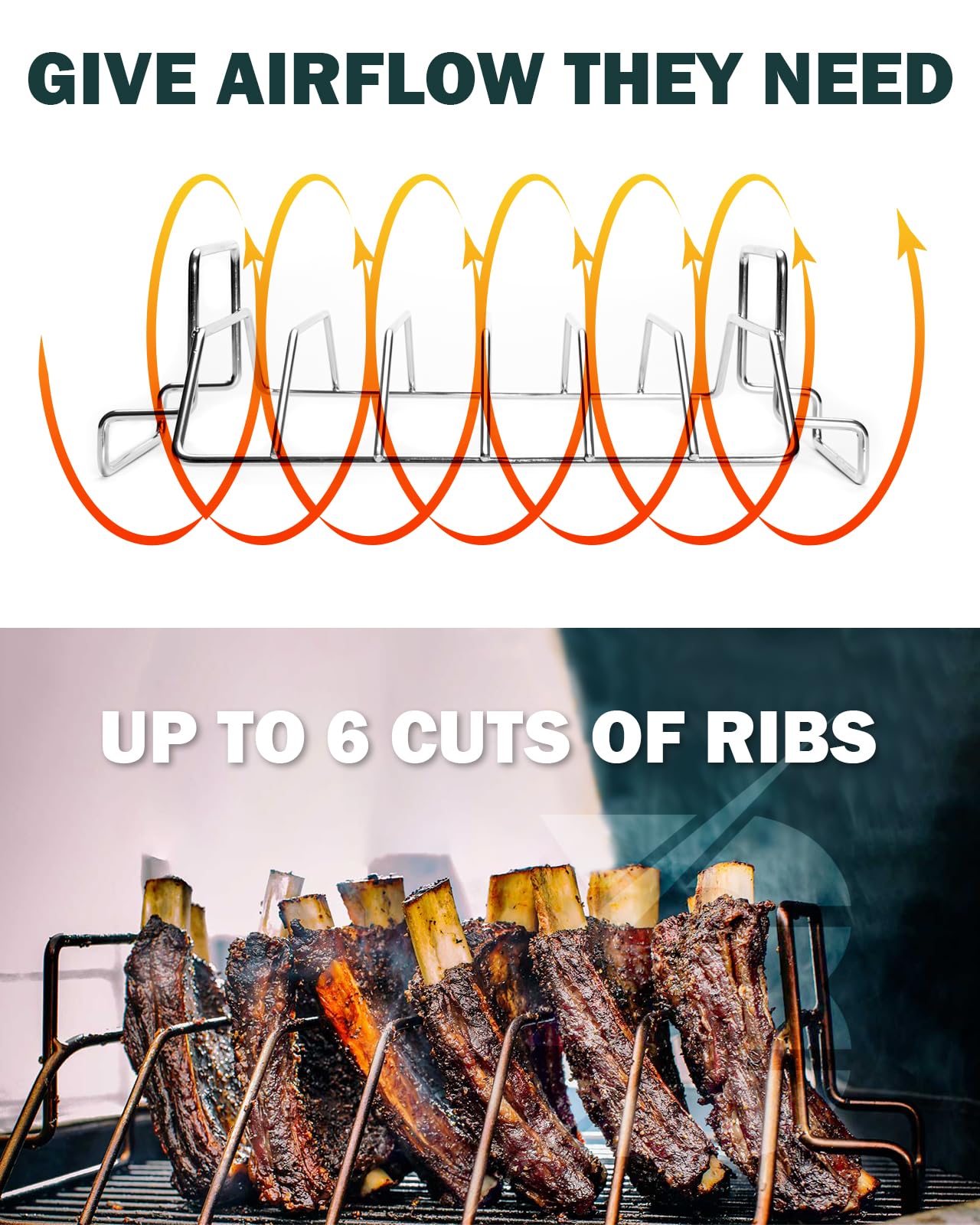 BONPAZ rack next to ruler demonstrating size compatibility with 18 inch grills