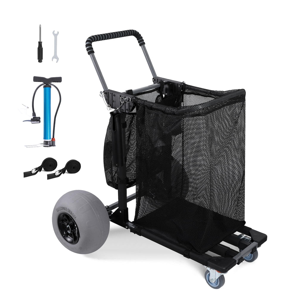 Bonsing front view of trolley cart showing full frame and cargo area for easy hauling