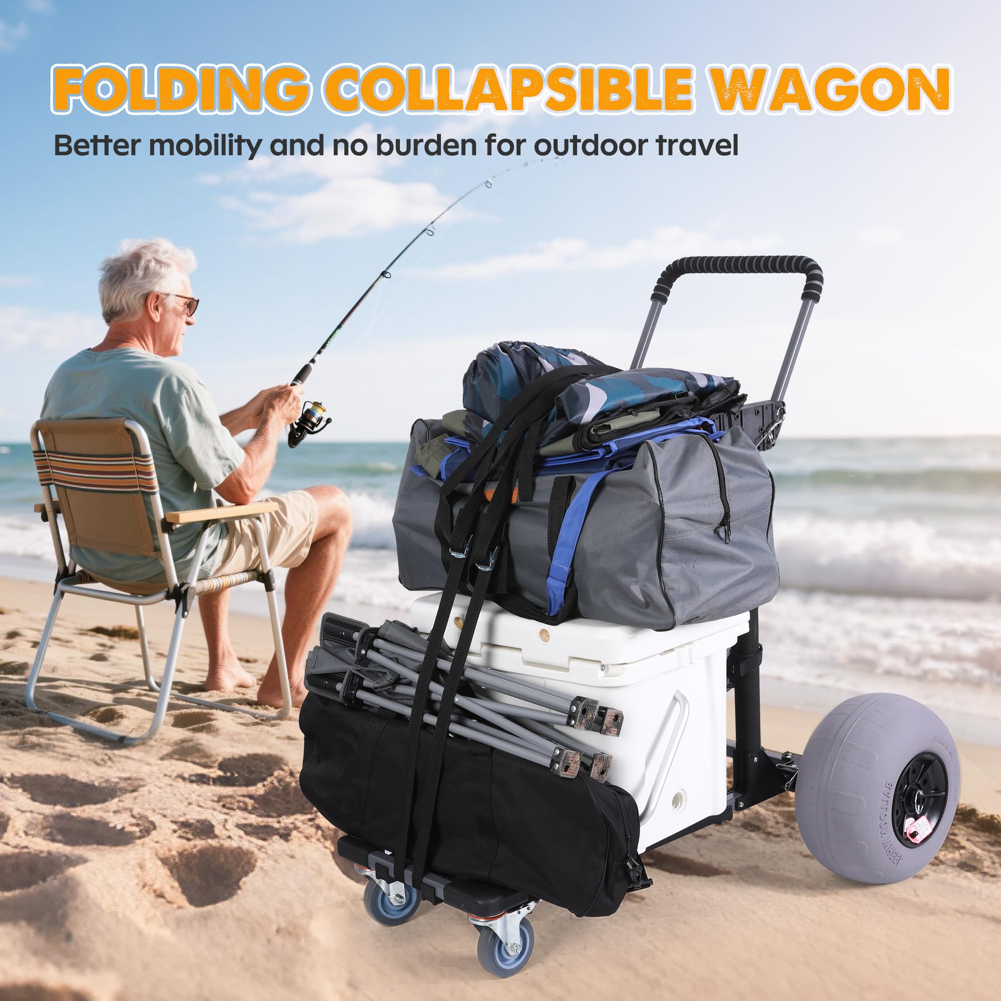 Bonsing wagon loaded with cooler chairs and toys showing organized capacity