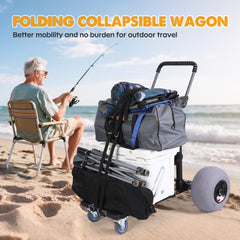 Bonsing wagon loaded with cooler chairs and toys showing organized capacity