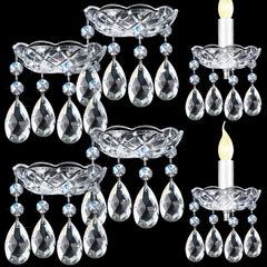 Bonuci front view of bobeche set showing clear crystal and polished finish for sparkle