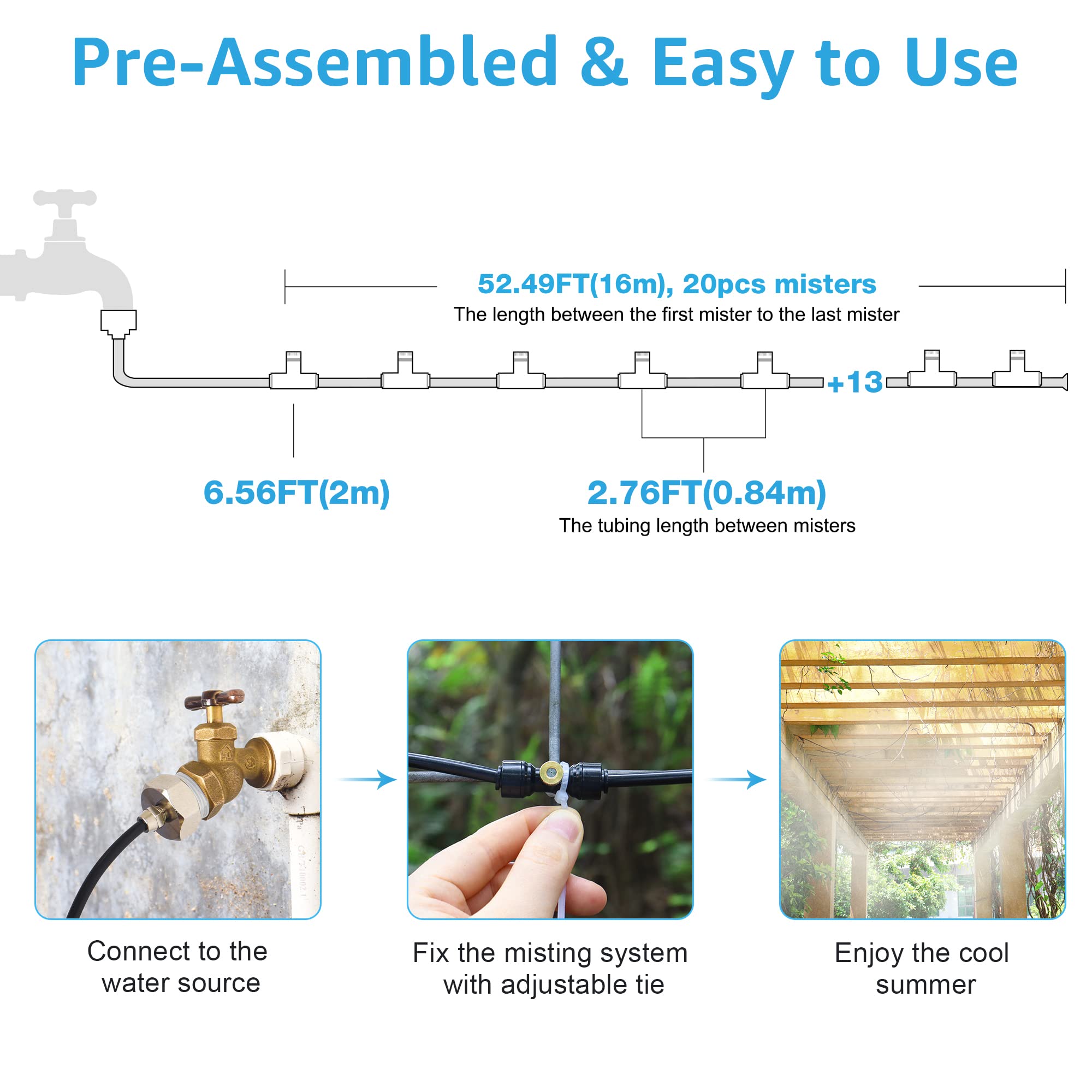 Bonviee brass nozzle close-up highlighting smooth, drip-free mist performance