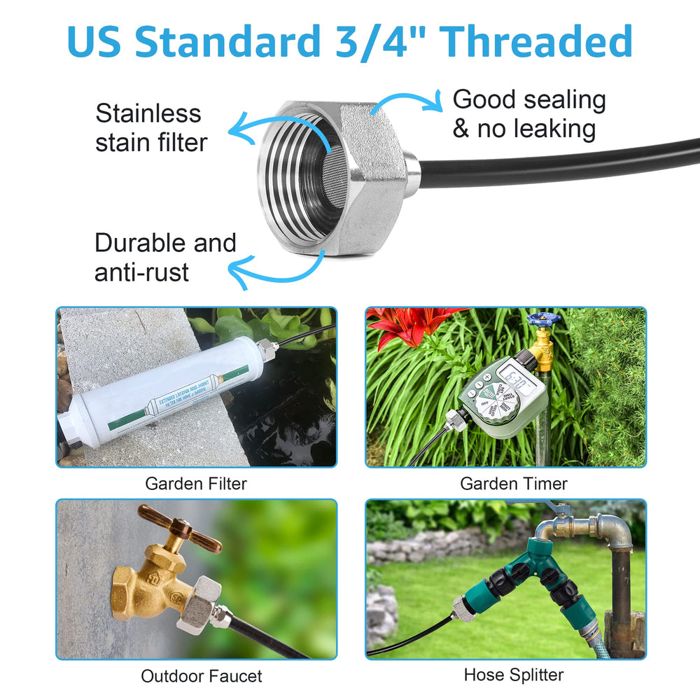 Bonviee metal 3/4" adapter with stainless filter for reliable, low-leak connection