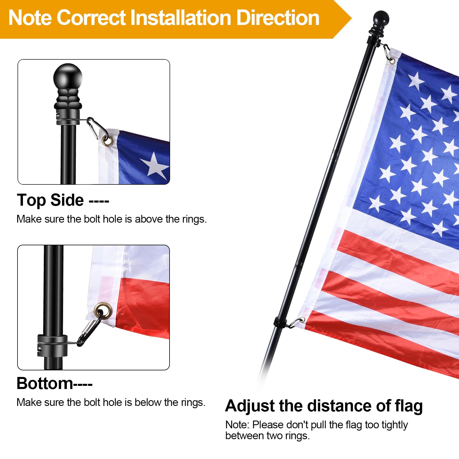 BONWIN pole used handheld at outdoor event for portable flag carrying