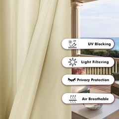 BONZER curtain installed on patio corner creating private outdoor living benefit
