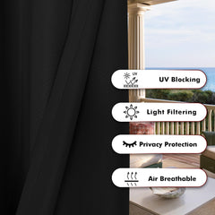 BONZER curtain hung in pergola offering shade and weather protection