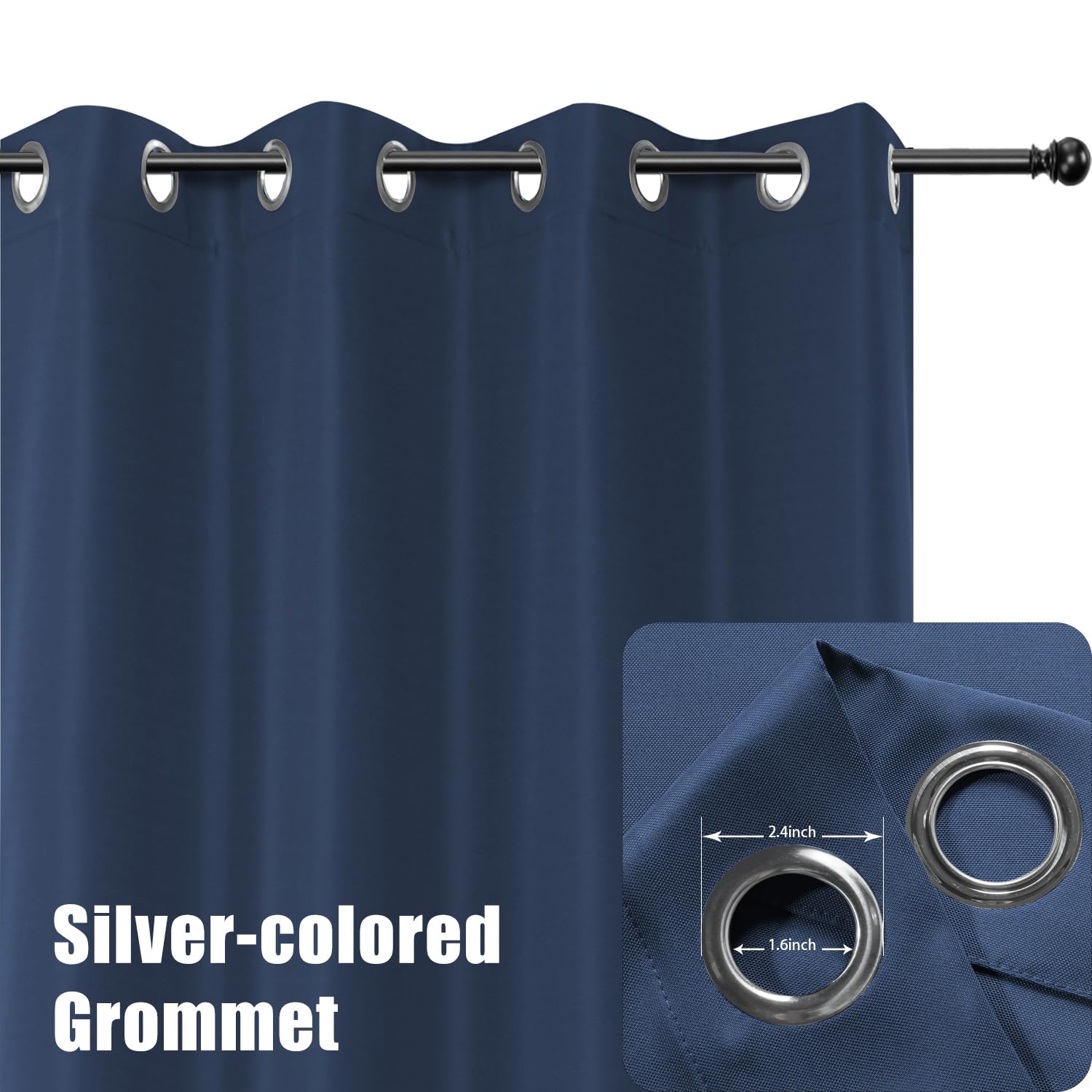 BONZER close-up of rust-proof 1.6-inch grommet for smooth sliding