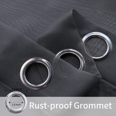 BONZER grommet detail showing rustproof metal and easy sliding on curtain rods benefit