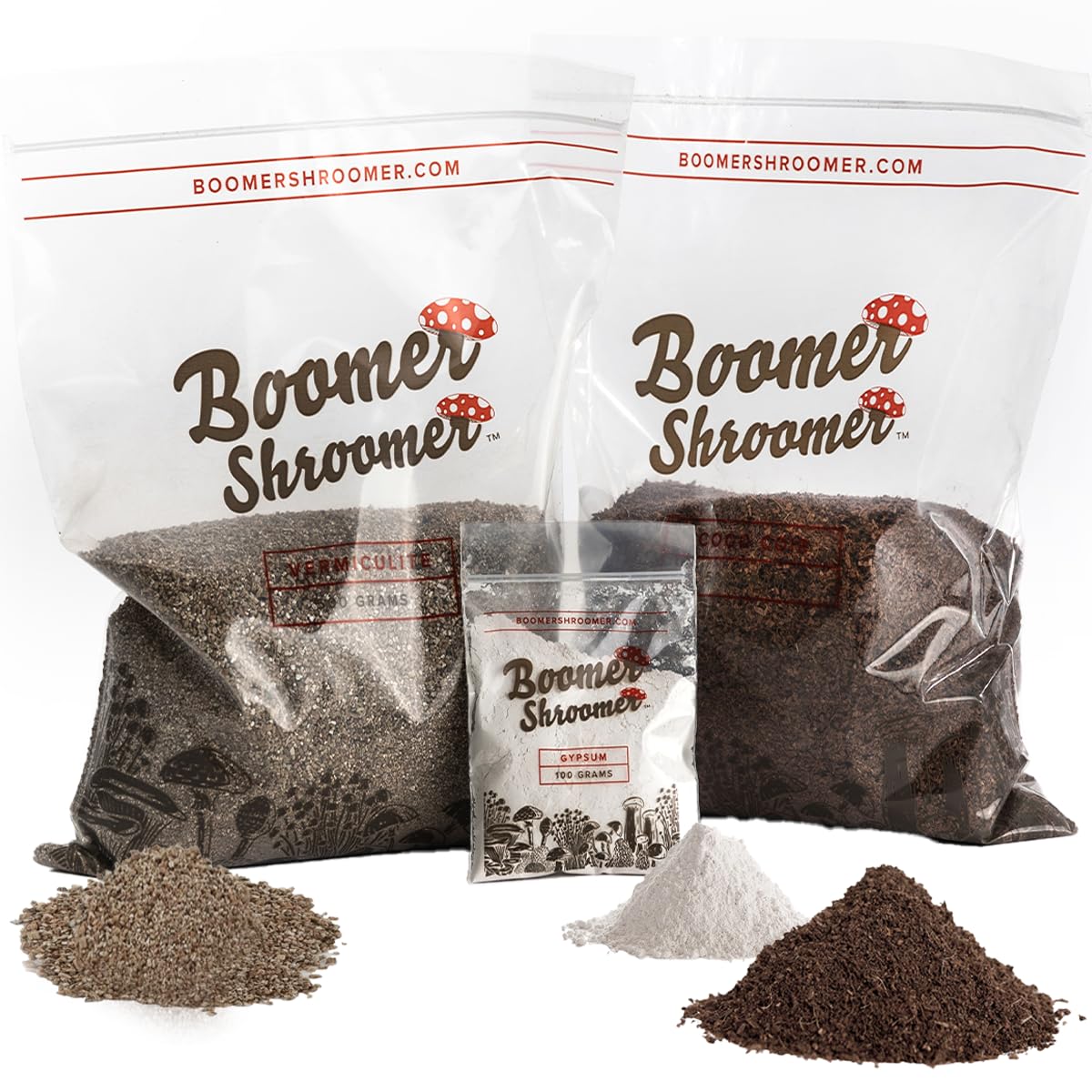 Boomer Shroomer front package showing product and clear contents for easy identification