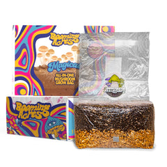 Booming Acres front packaging showing ready-to-inoculate bag benefit