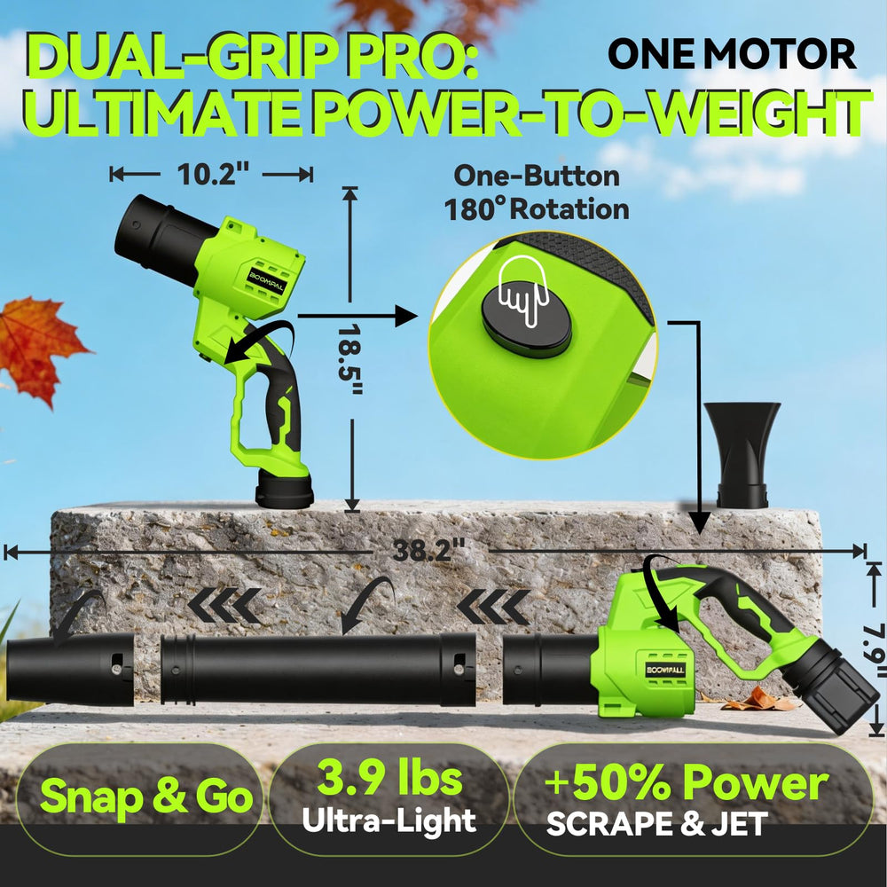 BOOMPAL close-up of nozzle and control screen showing easy speed selection benefit