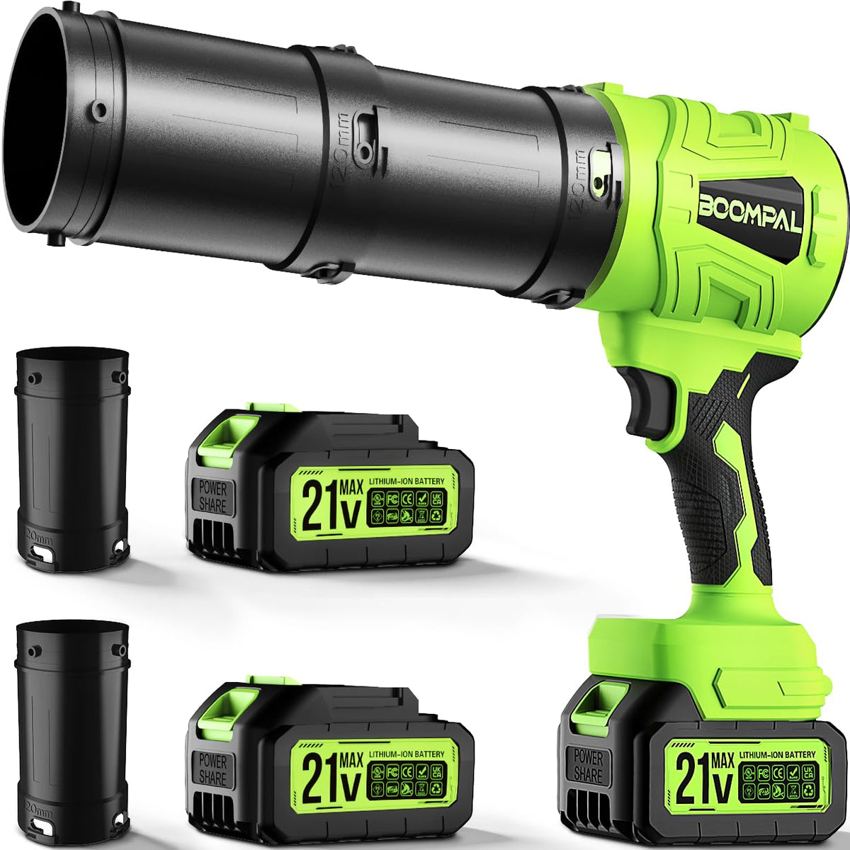BOOMPAL front view of blower showing compact design and portability benefit