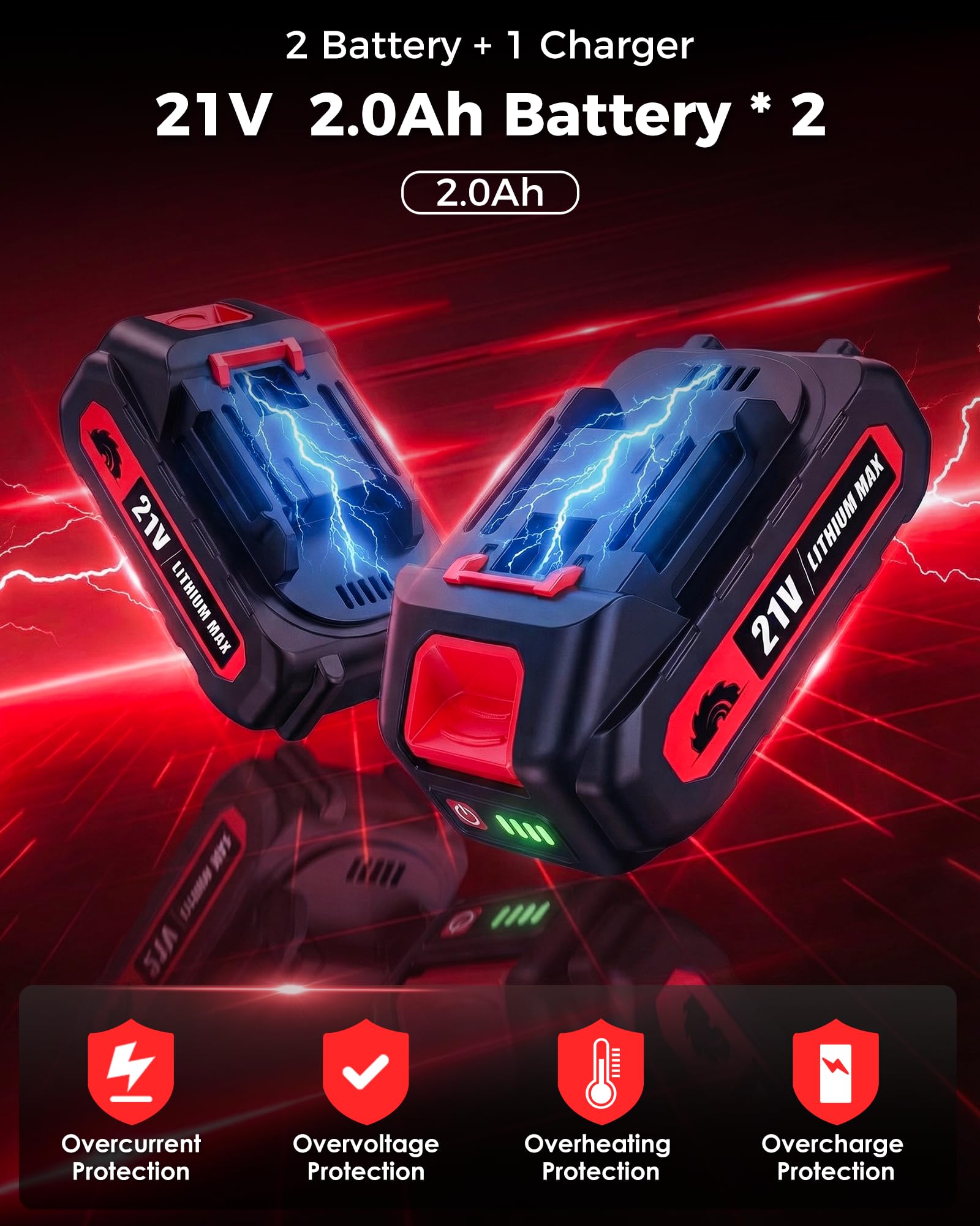 boostool batteries and charger set showing quick recharge for uninterrupted work