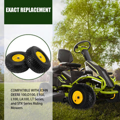 BOOTOP PIN wheel installed on mower front demonstrating correct fit