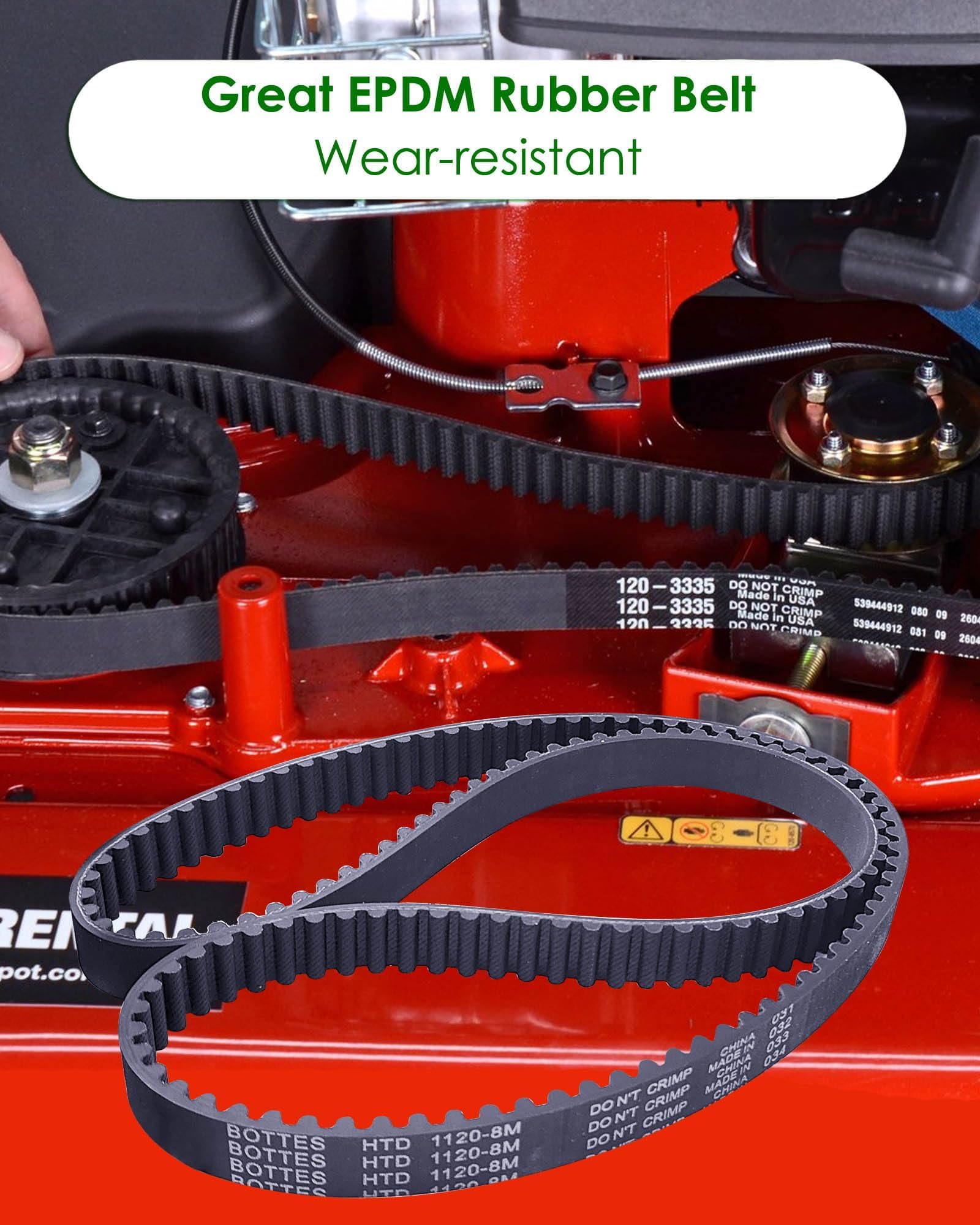 BOQNZN belt laid flat showing EPDM texture, durable elasticity for consistent tension
