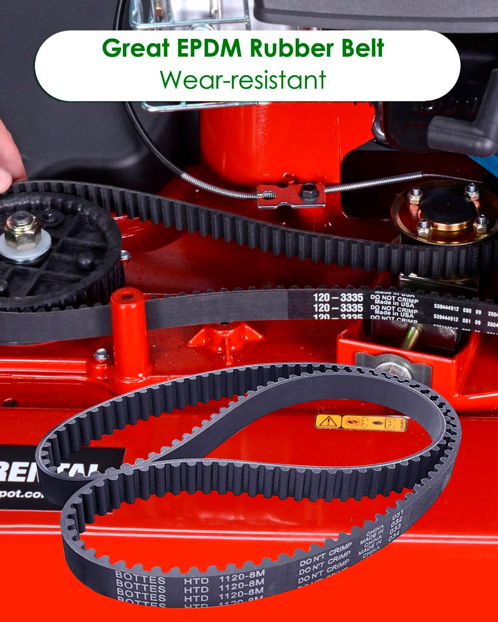 BOQNZN belt laid flat showing EPDM texture, durable elasticity for consistent tension