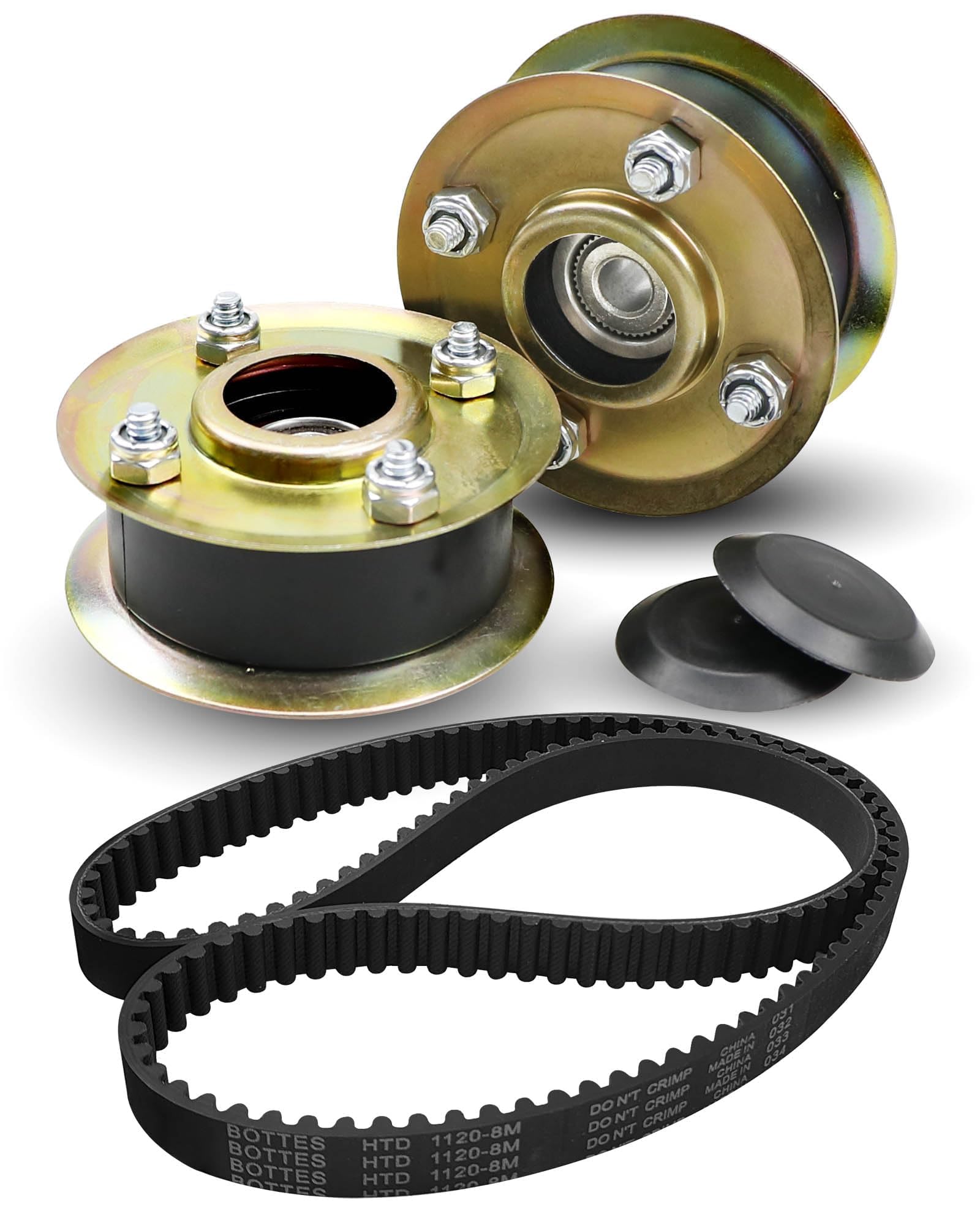 BOQNZN front packaging showing pulley and belt, clear parts and easy replacement benefit