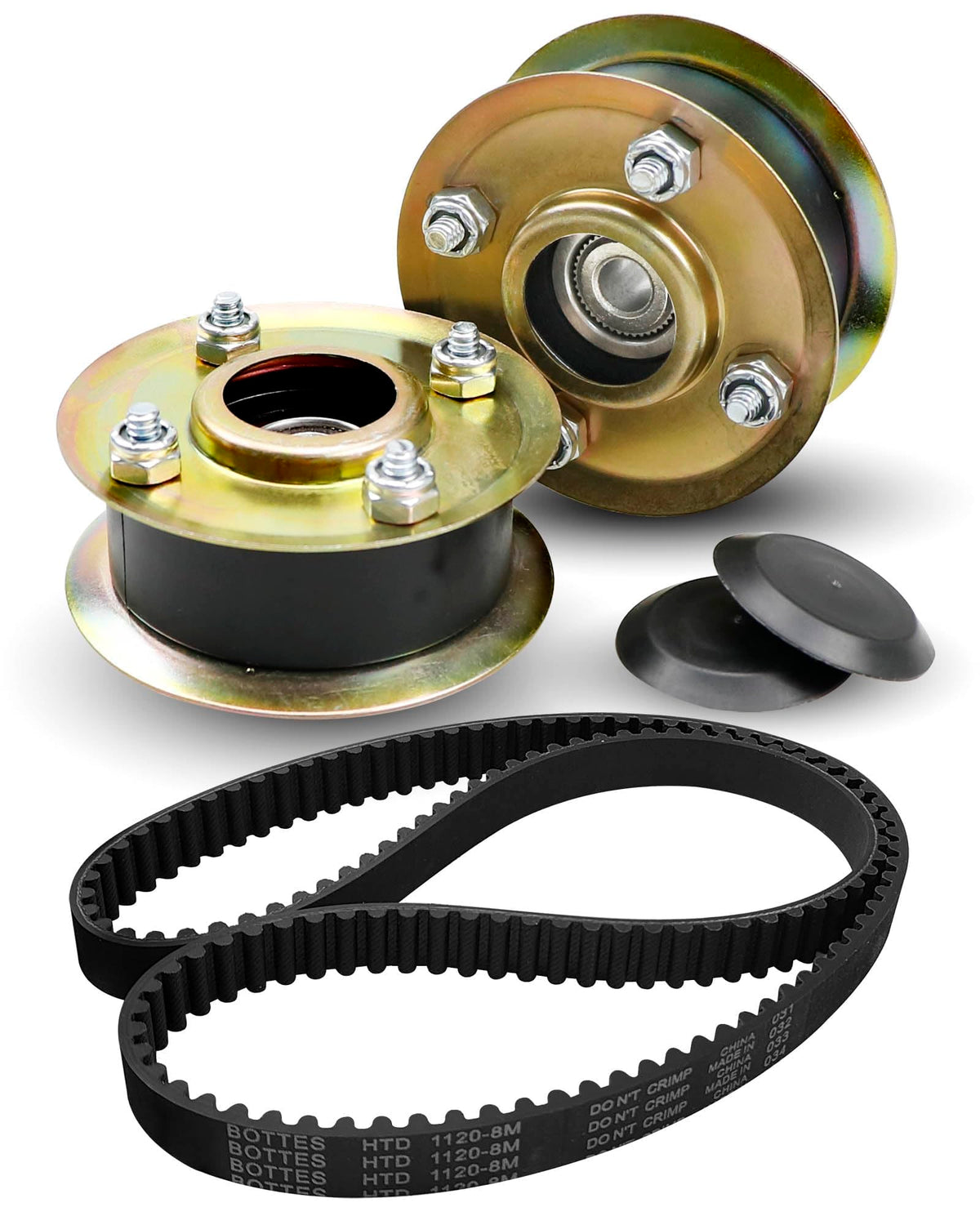 BOQNZN front packaging showing pulley and belt, clear parts and easy replacement benefit
