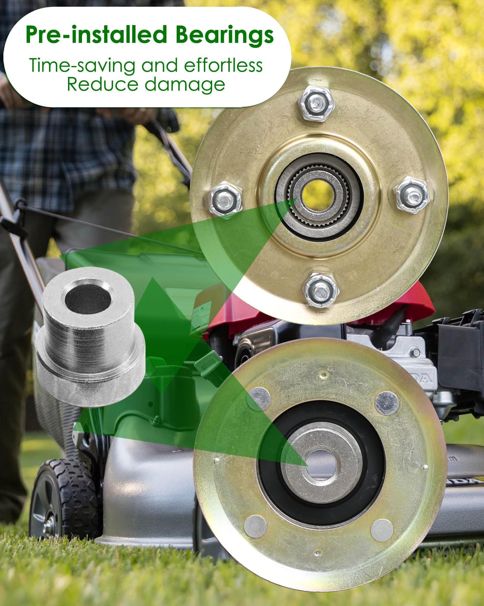 BOQNZN close-up of pulley bearing and dust cover, resists contamination for longer life
