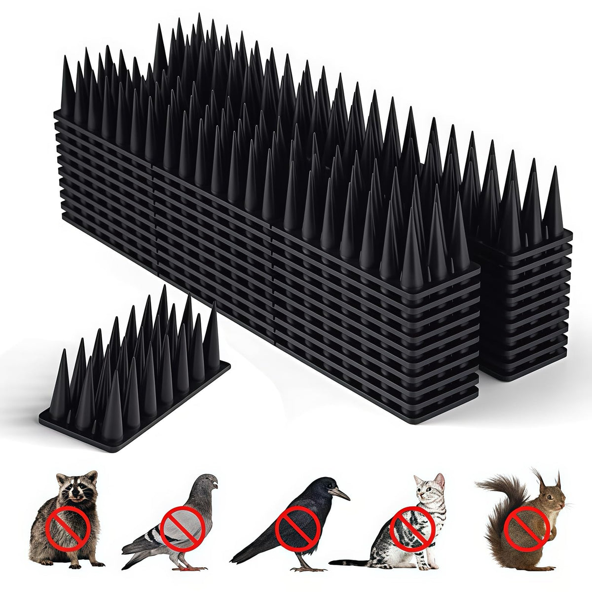 BORHOOD front packaging showing 40-pack spikes protecting railings