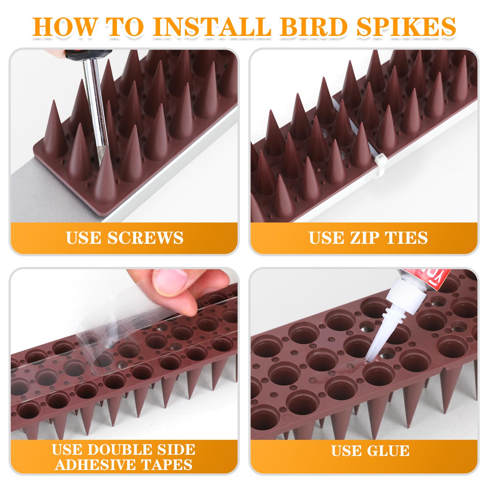 BORHOOD spikes installed on balcony rail demonstrating tidy protection